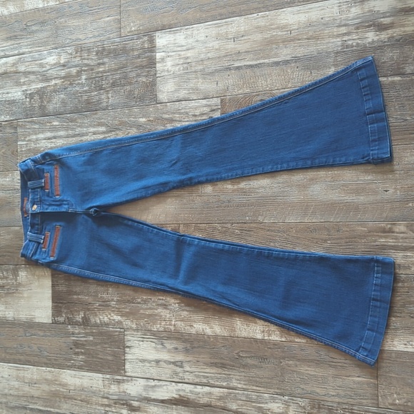 7FAMK Seven For All Mankind Trouser wide leg jeans style AU6348433A sz23x33L EUC - Picture 1 of 12